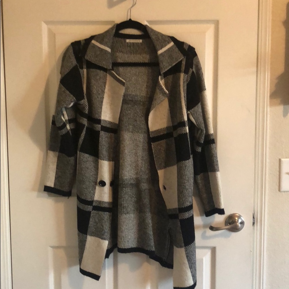 Black and White Plaid Sweater